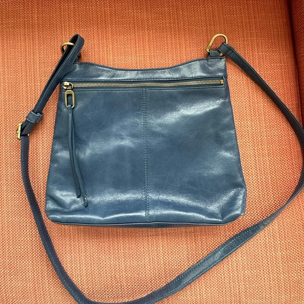 HOBO Cobalt Blue Leather Crossbody Bag with Adjustable Strap - Picture 8 of 9